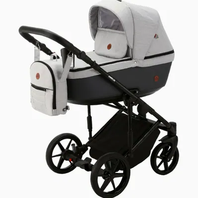 Коляска Adamex Amelia Tip 2 в 1, цвет AM266 (светло-серый меланж с графитом)