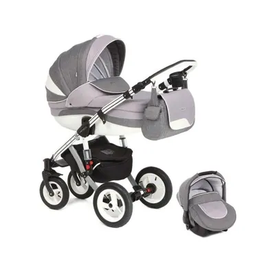 Коляска Adamex Aspena Grand Collection 3 в 1, цвет Grey+White