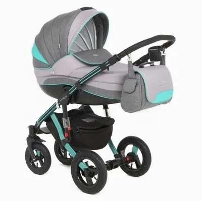 Коляска Adamex Aspena Grand Collection 3 в 1, цвет Mint+Black