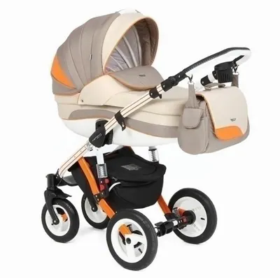 Коляска Adamex Aspena Grand Collection 3 в 1, цвет Orange+White