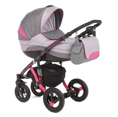 Коляска Adamex Aspena Grand Collection 3 в 1, цвет Pink+Black