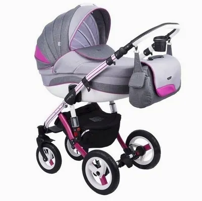 Коляска Adamex Aspena Grand Collection 3 в 1, цвет Pink+White