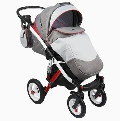 Коляска Adamex Aspena Rainbow, цвет Red-grey