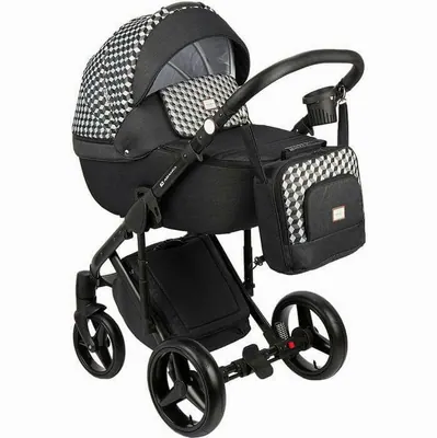Коляска Adamex Avanti Deluxe 2 в 1, цвет Q238 ч/б узор-черный