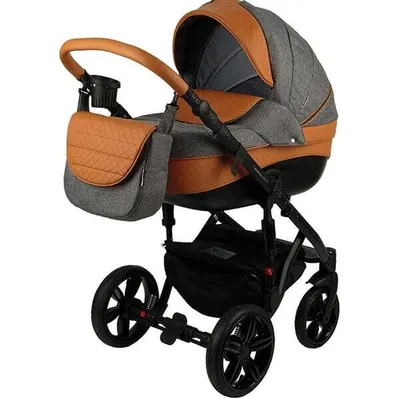 Коляска Adamex Avanti Deluxe 2 в 1, цвет X23 графитовый-коньячный