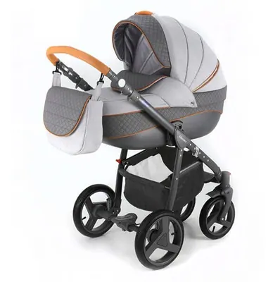 Коляска Adamex Avanti Deluxe 2 в 1, цвет X4 серый-графитовая кожа