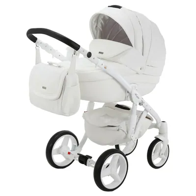 Коляска Adamex Barletta Ecco 3 в 1, цвет 10S белая кожа