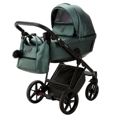 Коляска Adamex Belissa Deluxe 2 в 1, цвет SM-15 (приглушённый изумрудно-хвойный)