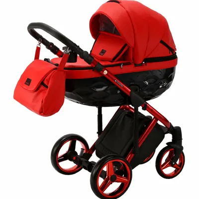 Коляска Adamex Chantal Special Edition Deluxe, цвет алый с чёрным лаком