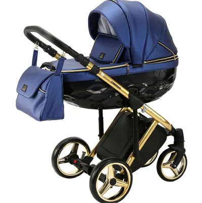 Коляска Adamex Chantal Special Edition Deluxe 2 в 1, цвет C106 (сапфировый синий с золотом)