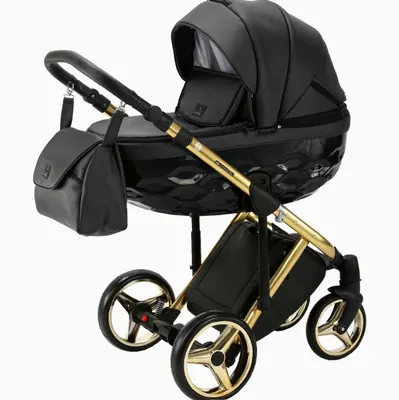 Коляска Adamex Chantal Special Edition Deluxe 2 в 1, цвет C110 (чёрный лак с золотом)