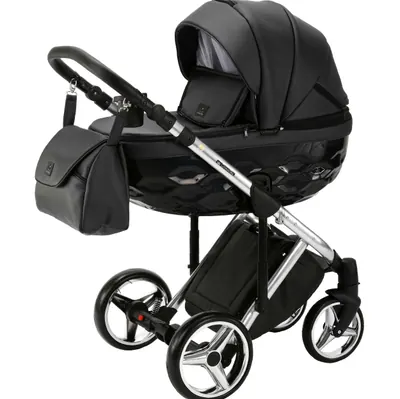 Коляска Adamex Chantal Special Edition Deluxe 2 в 1, цвет C111 (графитово-чёрный с лаковой гранью)