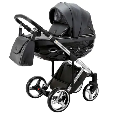 Коляска Adamex Chantal Special Edition Deluxe 2 в 1, цвет C114 (графитово-серый с чёрным глянцем)