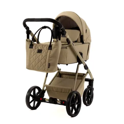 Коляска Adamex Delta Natura 3 в 1, цвет OLIVE (светлая олива с песочным)
