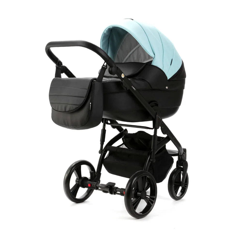 Коляска Adamex Lanti Deluxe 2 в 1 — мятно-бирюзовый с чёрным
