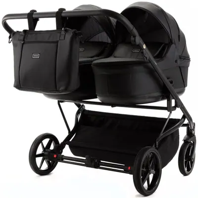 Коляска Adamex Leo Duo Deluxe 2 в 1, цвет DUO-SA2 (глубокий чёрный с перфорацией)