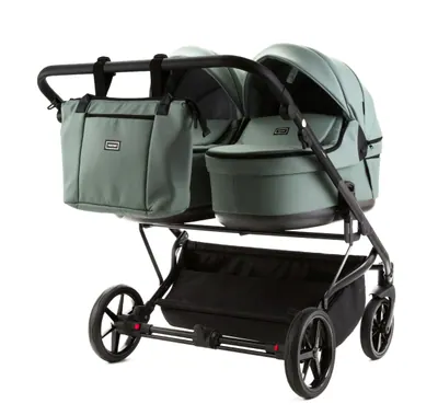 Коляска Adamex Leo Duo Deluxe 2 в 1, цвет DUO-SA20 (приглушённый шалфейно-зелёный)