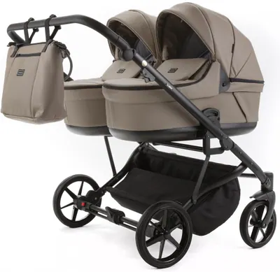 Коляска Adamex Leo Duo Deluxe 2 в 1, цвет DUO-SA9 (тёплый серо-бежевый мокко)