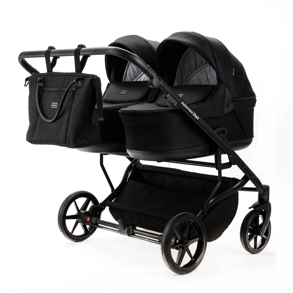 Коляска Adamex Leo-Duo 2 в 1, цвет TK-53 (чёрный монохром)