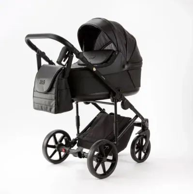 Коляска Adamex Locco Light Deluxe 2 в 1, цвет LL-SA2 (угольно-чёрный матовый)