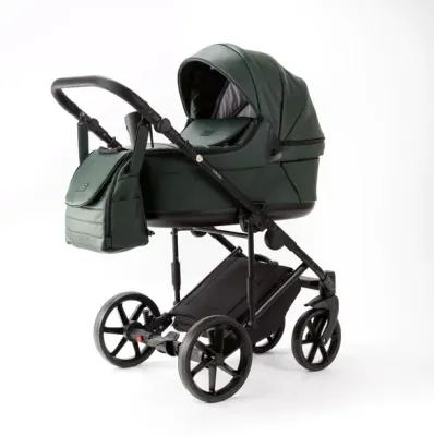 Коляска Adamex Locco Light Deluxe 2 в 1, цвет LL-SA29 (тёмный хвойный зелёный)