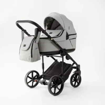 Коляска Adamex Locco Light Deluxe 2 в 1, цвет LL-SA3 (светло-серый меланж)
