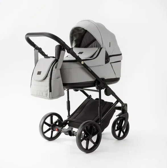Коляска Adamex Locco Light Deluxe 2 в 1 — светло-серый меланж