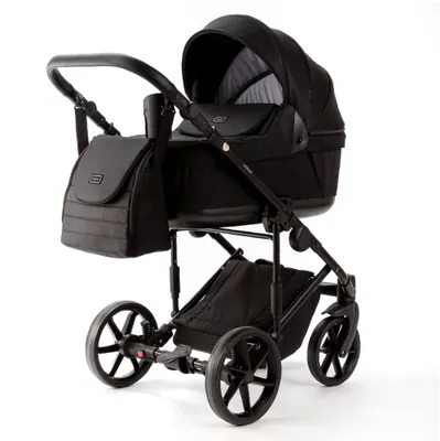Коляска Adamex Locco Light Deluxe 3 в 1, цвет TK-53 (графитово-чёрный монохром)