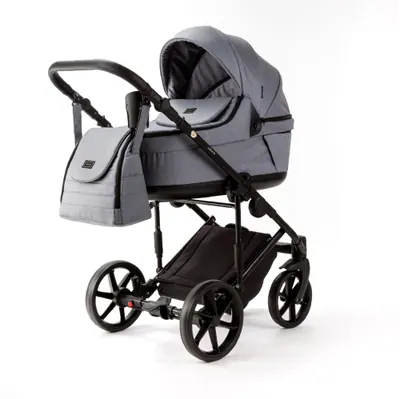 Коляска Adamex Locco Light Deluxe 3 в 1, цвет TK-60 (джинсово-серый меланж с чёрным)