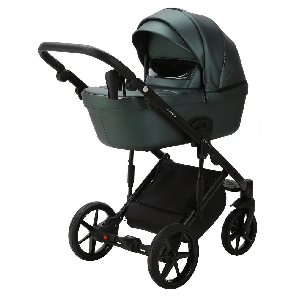 Коляска Adamex Lumi Deluxe 3 в 1, цвет LUMI DELUXE SM-15 (тёмно-зелёный хвойный) — фото 2
