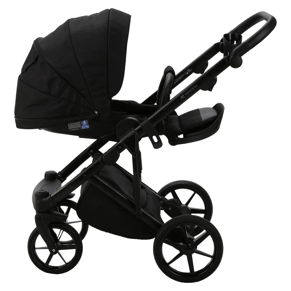 Коляска Adamex Lumi Lux 2 в 1, цвет LUMI LUX PS-37 (чёрный монохром) — фото 7