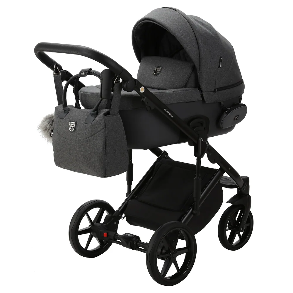 Коляска Adamex Lumi Lux 2 в 1, цвет LUMI LUX PS-58 (тёмно-серый меланж)