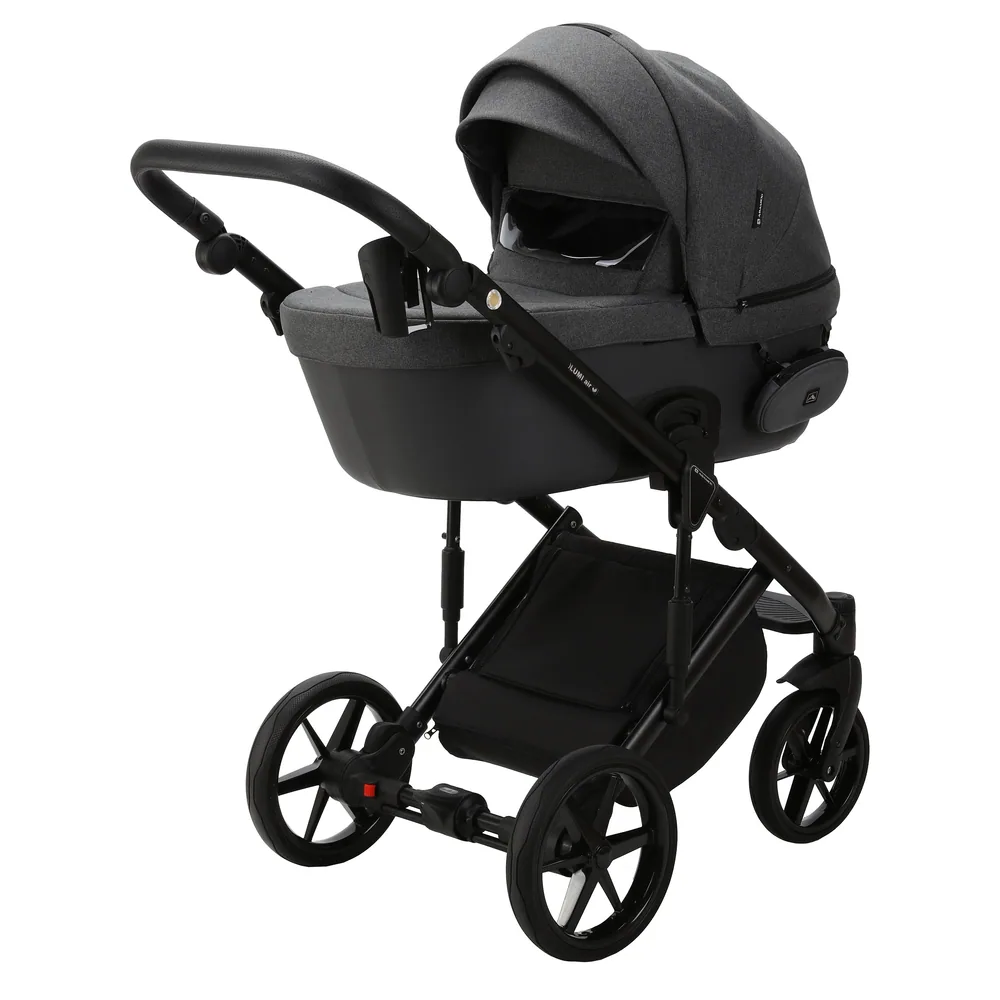 Коляска Adamex Lumi Lux 2 в 1, цвет LUMI LUX PS-58 (тёмно-серый меланж) — фото 2