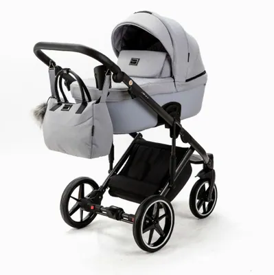 Коляска Adamex Lumi Lux 2 в 1, цвет LUMI LUX PS-66 (светло-серый меланж с матовым низом)