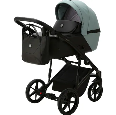 Коляска Adamex Mobi Air Deluxe, цвет мятно-голубой с чёрным