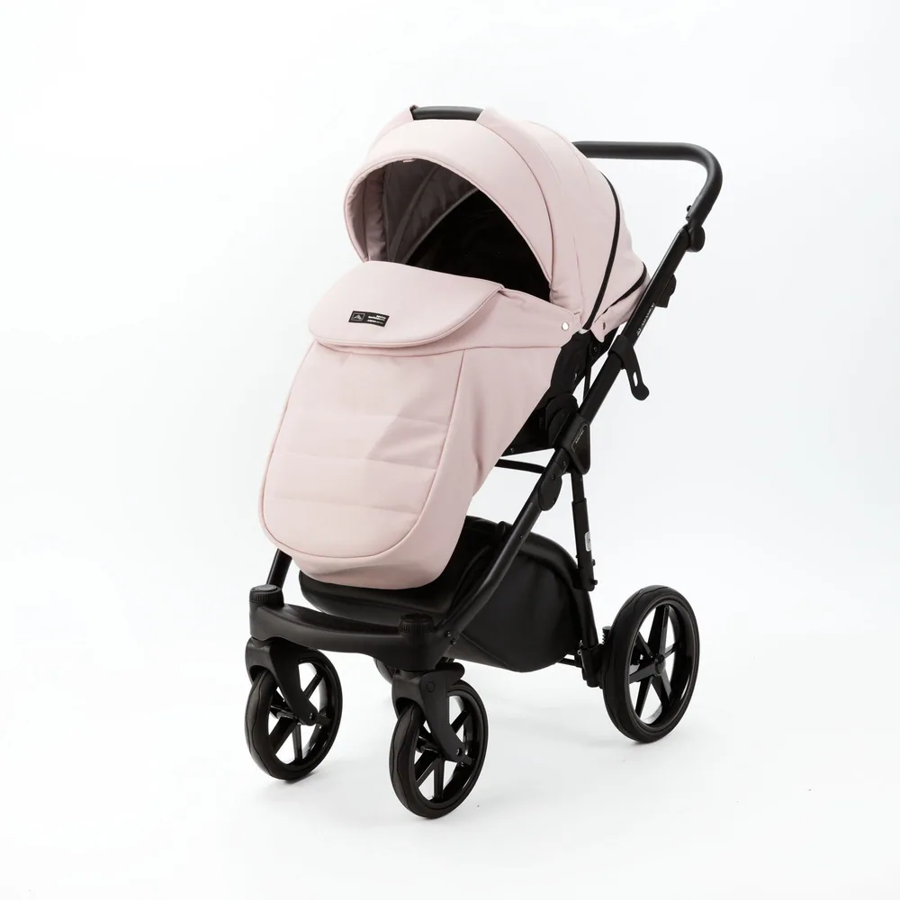 Коляска Adamex Nola Deluxe (100% кожа) 3 в 1 — нежно-розовый зефирный — фото 5