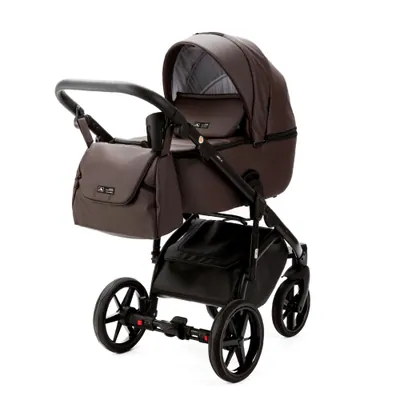 Коляска Adamex Nola Deluxe 2 в 1, цвет N-SA28 (тёмный кофейно-коричневый)