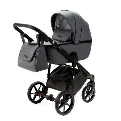 Коляска Adamex Nola Deluxe 2 в 1, цвет N-SA32 (графитово-серый монолит)