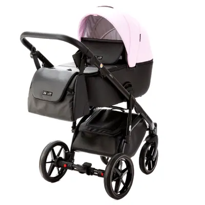 Коляска Adamex Nola Deluxe 2 в 1, цвет N-SD101 (нежно-розовый с чёрным)