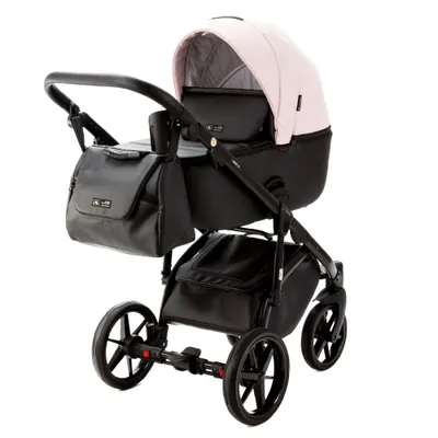Коляска Adamex Nola Deluxe 2 в 1, цвет N-SD102 (пудровый с графитовой отделкой)