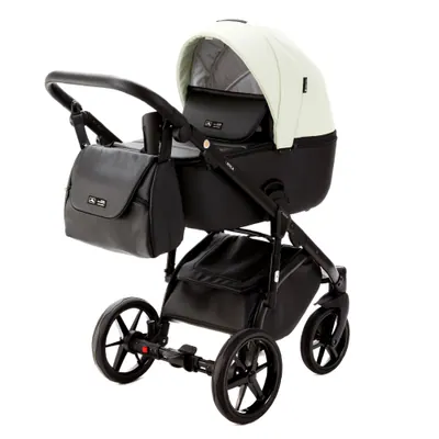 Коляска Adamex Nola Deluxe 2 в 1, цвет N-SD104 (светлая фисташка с чёрным)