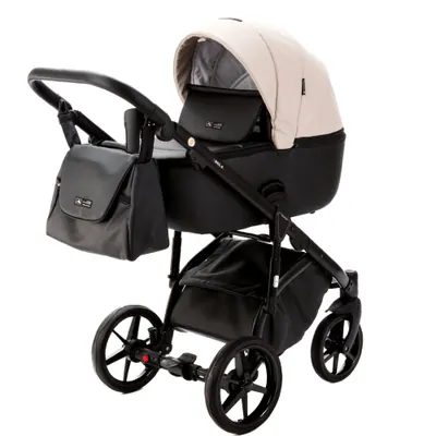 Коляска Adamex Nola Deluxe 2 в 1, цвет N-SD110 (кремово-молочный с чёрным)
