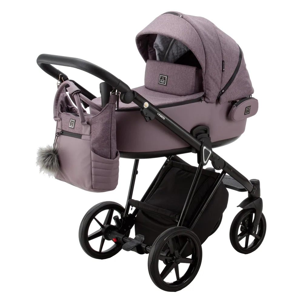 Коляска Adamex Porto Lux 2 в 1, цвет PORTO LUX PS-20 (пыльно-лиловый)