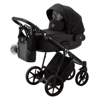 Коляска Adamex Porto Lux 2 в 1, цвет PORTO LUX PS-37 (чёрный монохром)