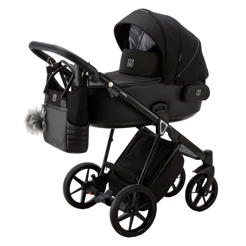 Коляска Adamex Porto Lux 2 в 1, цвет PORTO LUX PS-37 (чёрный монохром)