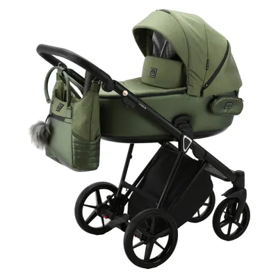 Коляска Adamex Porto Lux 2 в 1, цвет PORTO LUX PS-38 (оливковый хаки)