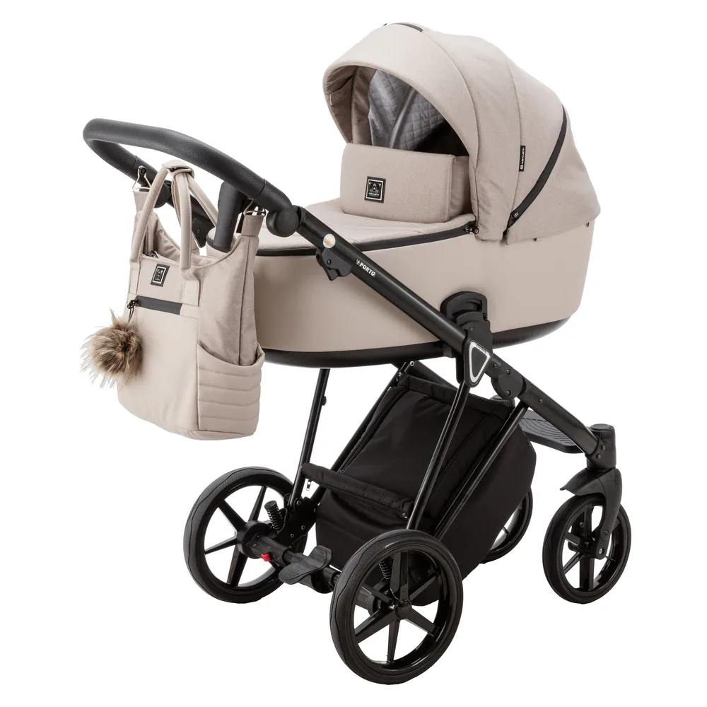 Коляска Adamex Porto Lux 2 в 1, цвет PORTO LUX PS-65 (песочно-бежевый)