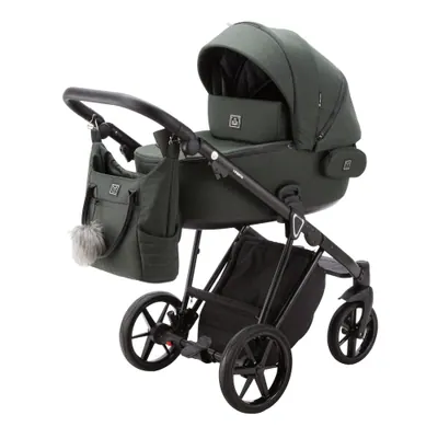 Коляска Adamex Porto Lux 2 в 1, цвет PORTO TK-50 (тёмно-зелёный меланж)