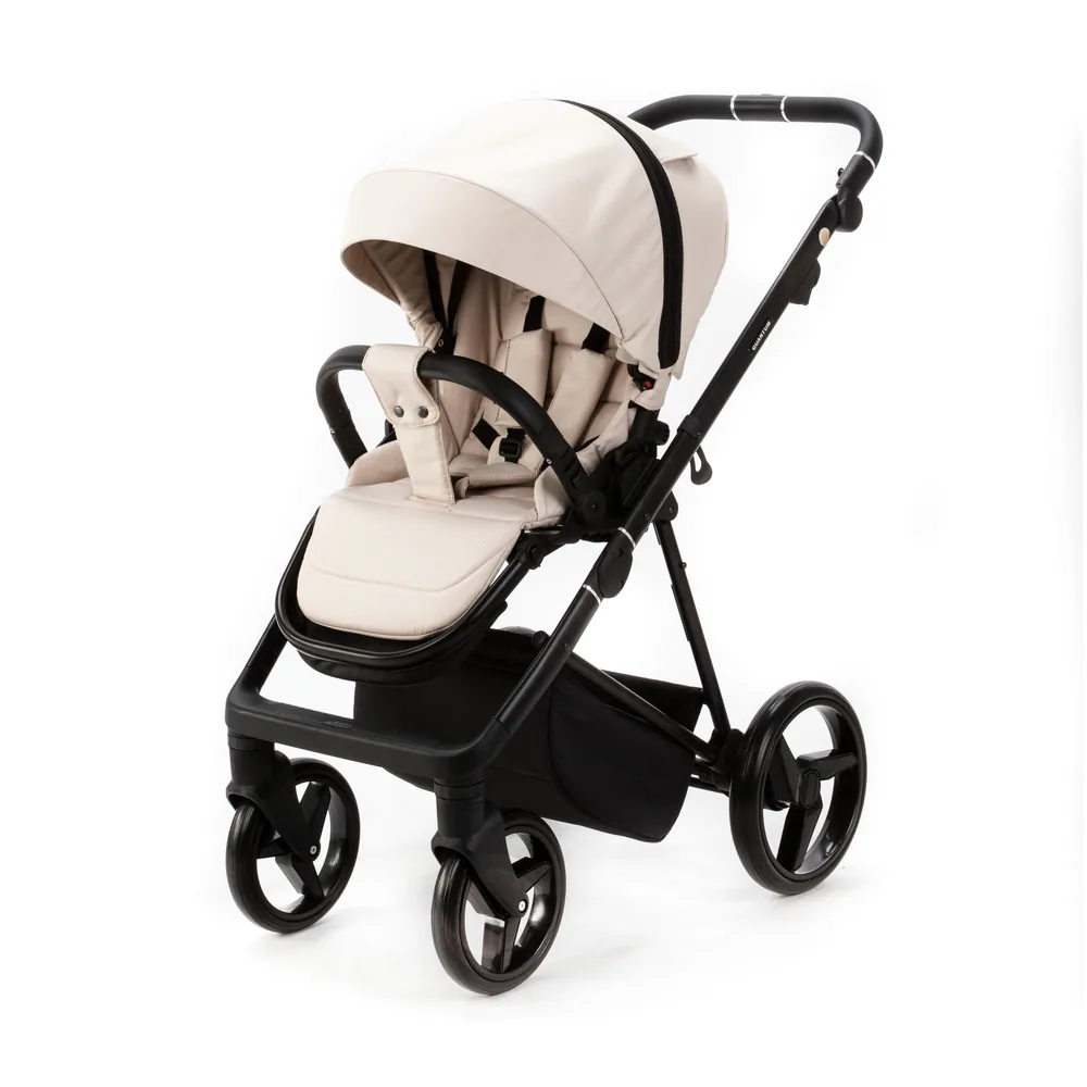 Коляска Adamex Quantum Lux 3 в 1, цвет TK-110 (кремово-бежевый с чёрным) — фото 6