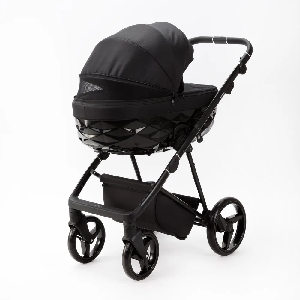 Коляска Adamex Quantum Lux 3 в 1, цвет TK-53 (чёрный глянцевый) — фото 4